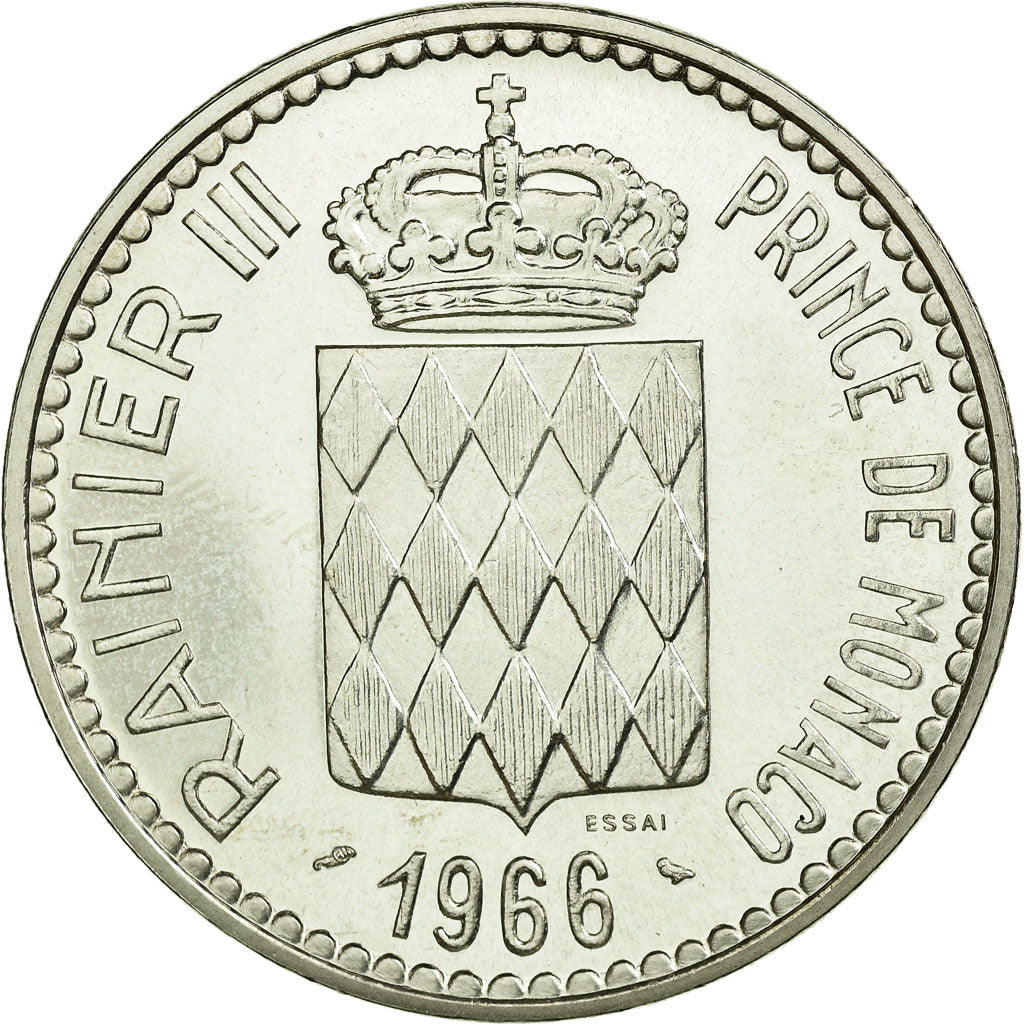 Monaco, 10 Francs, 1966, Silver, MS(60-62), Gadoury:155