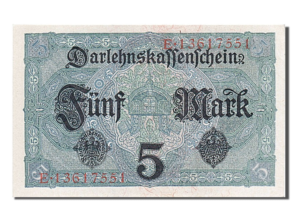Billet, Allemagne, 5 Mark, 1917, 1917-08-01, SPL