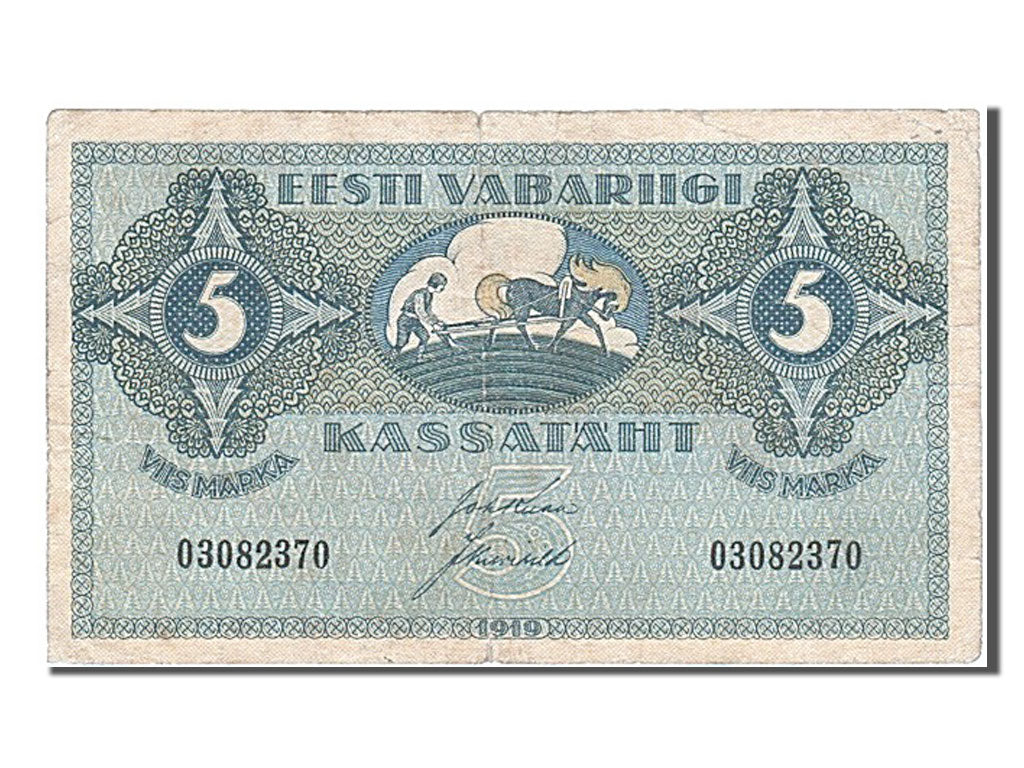 Billet, Estonia, 5 Marka, 1919, TB+