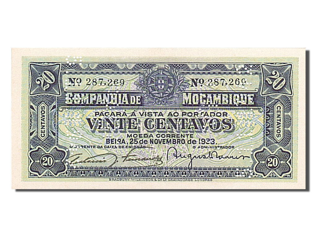 Banknote, Mozambique, 20 Centavos, 1933, 1933-11-25, UNC(65-70)