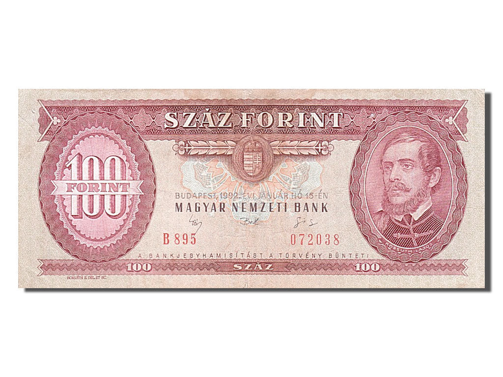 Banknote, Hungary, 100 Forint, 1992, 1992-01-15, EF(40-45)