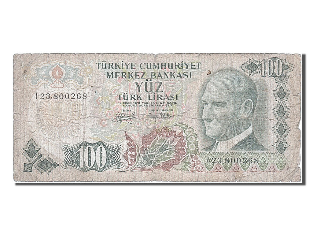 Banknote, Turkey, 100 Lira, 1970, F(12-15)
