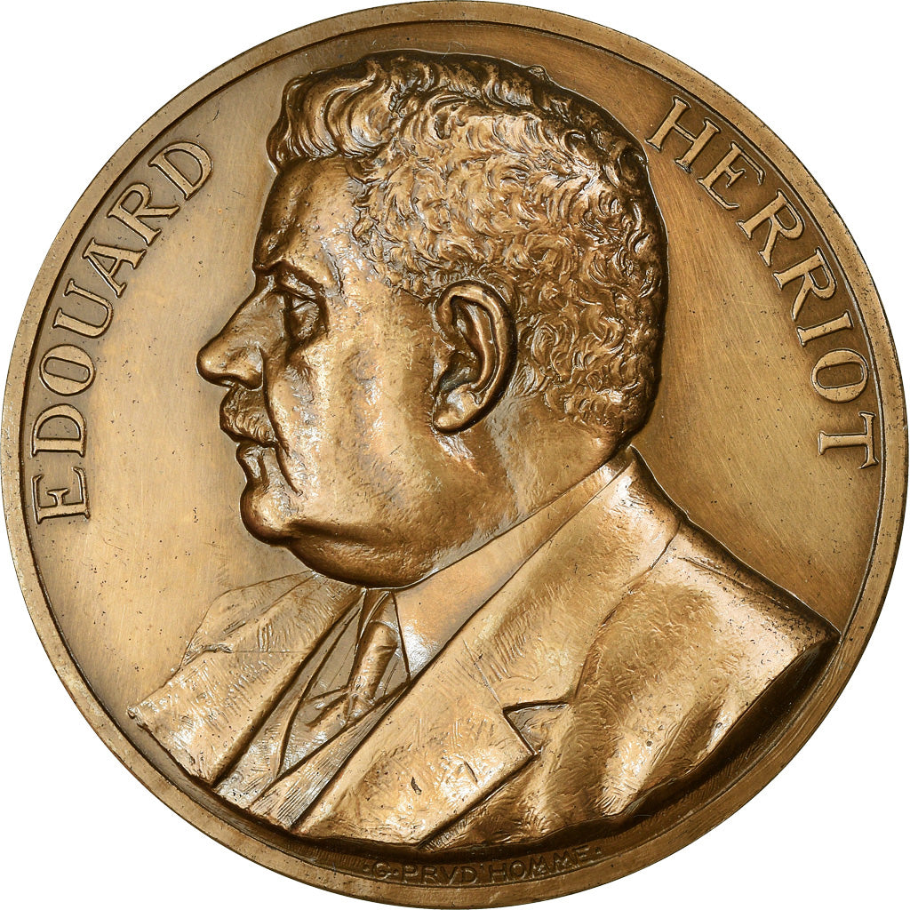 França, Medal, Edouard Herriot, Président et Maire de Lyon, Políticas