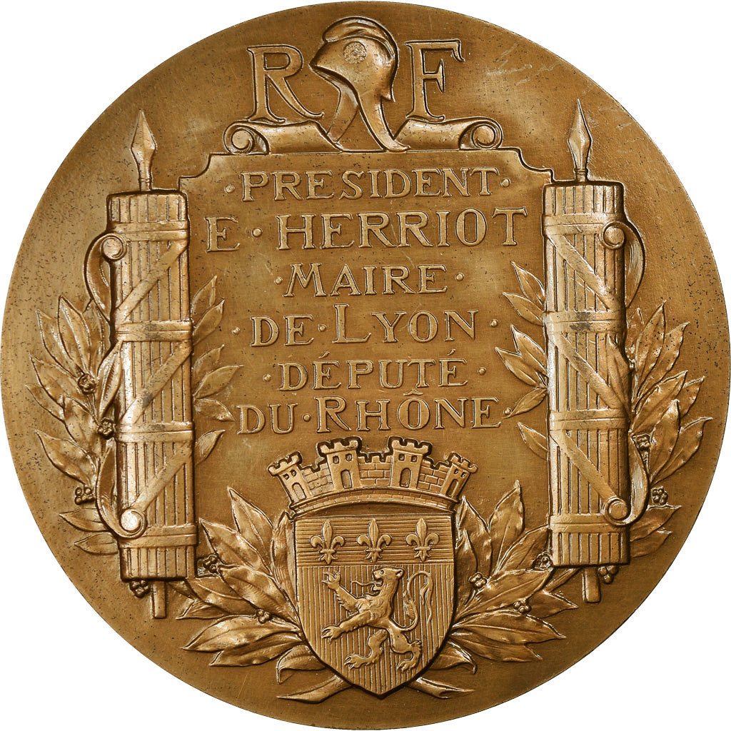França, Medal, Edouard Herriot, Président et Maire de Lyon, Políticas