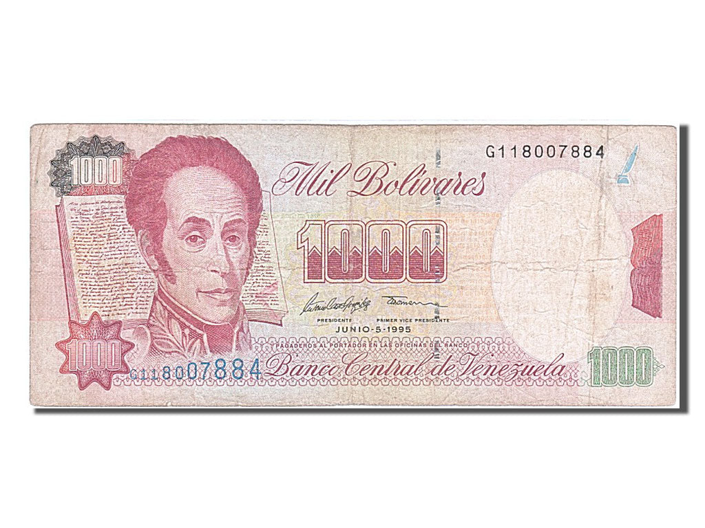 Banknote, Venezuela, 1000 Bolivares, 1995, 1995-06-05, VF(30-35)
