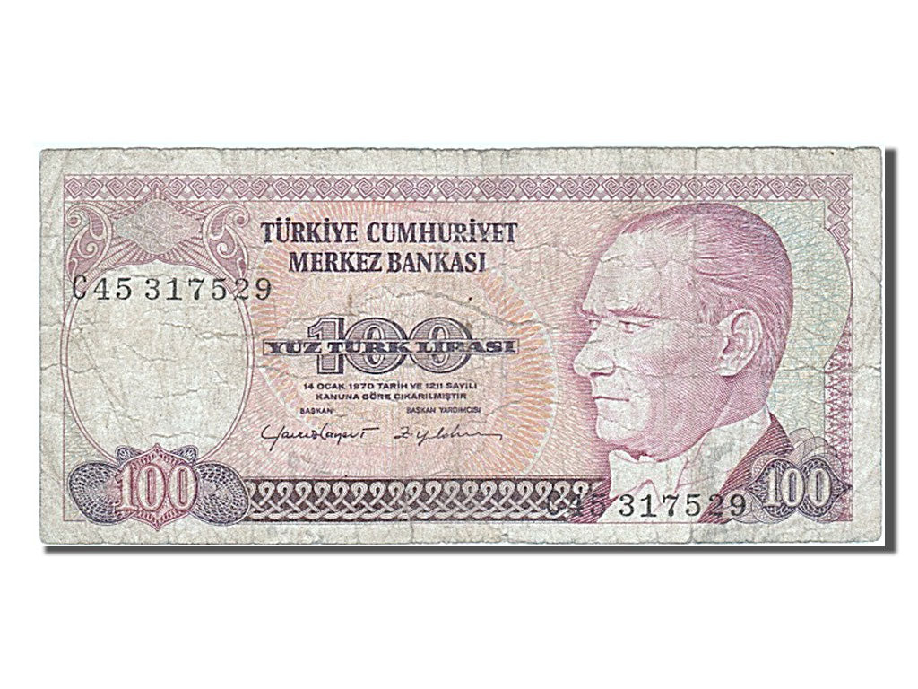 Billete, 100 Lira, 1970, Turquía, 1970-01-14, RC+