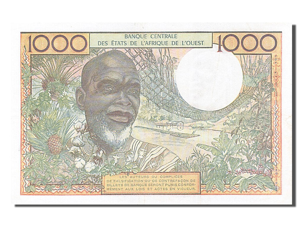Banknote, West African States, 1000 Francs, 1959, AU(55-58)