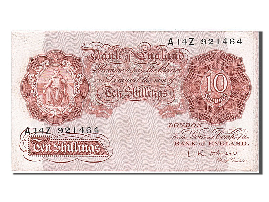 Banknot, Wielka Brytania, 10 Shillings, 1955, EF(40-45)