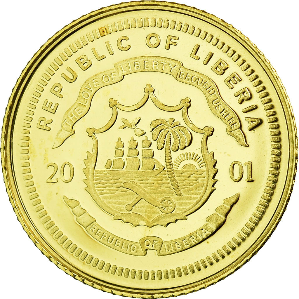 Libéria, 25 Dollars, Nostradamus, 2001, Or, FDC