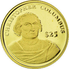 Liberia, 25 Dollars, Christophe Colomb, 2000, American Mint, Oro, FDC, KM:626