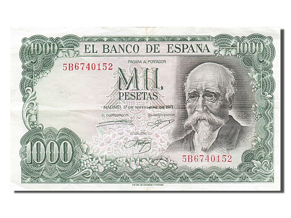 Banknote, Spain, 1000 Pesetas, 1971, 1971-09-17, AU(55-58)