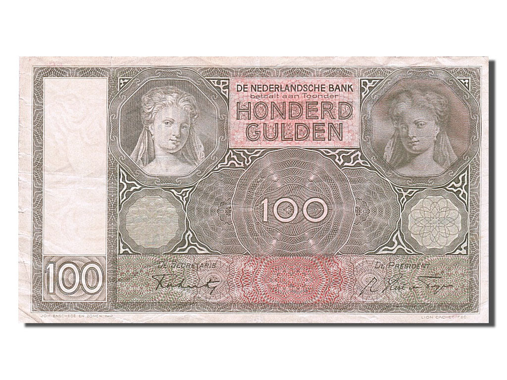 Banknote, Netherlands, 100 Gulden, 1941, AU(50-53)