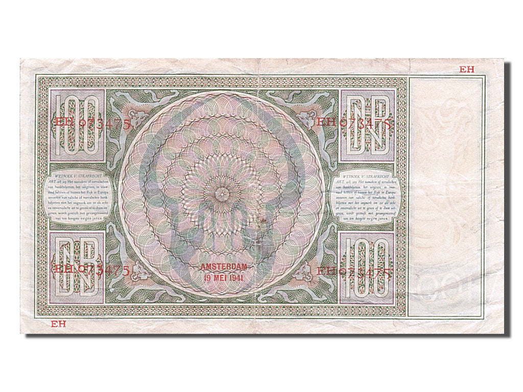 Banknote, Netherlands, 100 Gulden, 1941, AU(50-53)