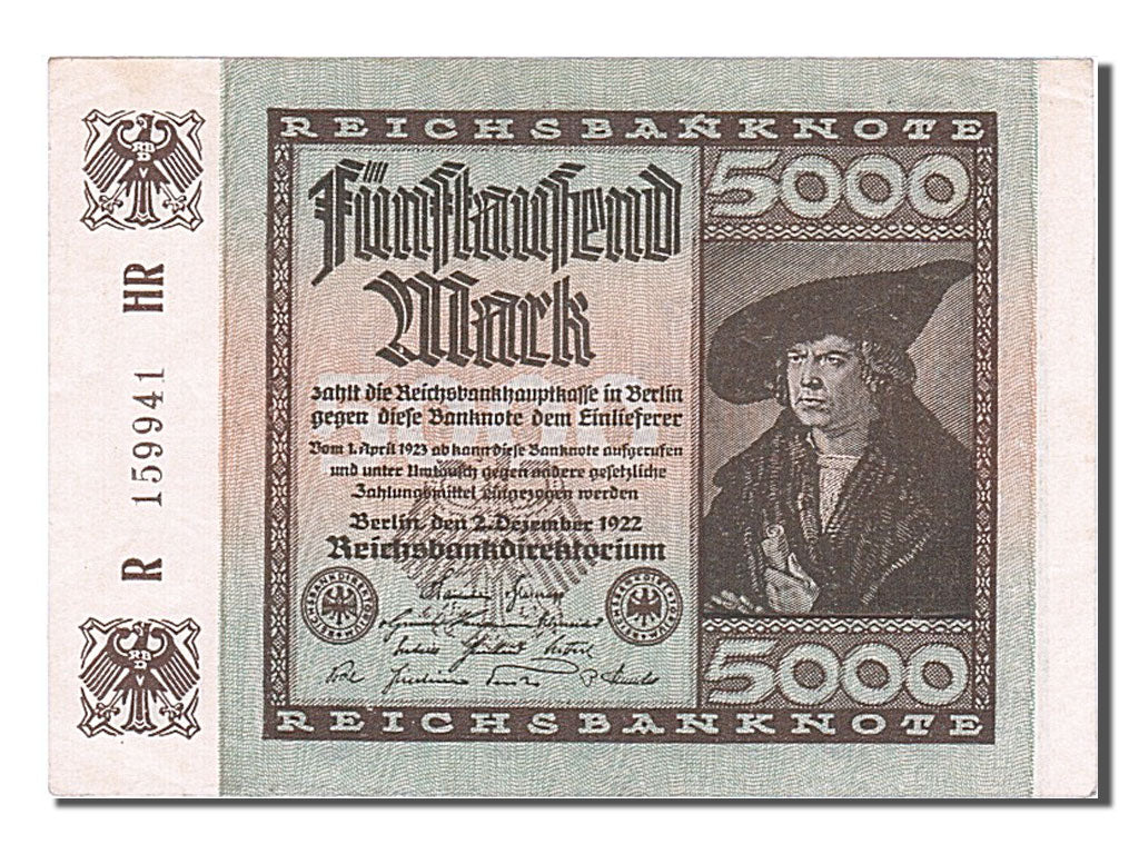 Banknote, Germany, 5000 Mark, 1922, 1922-12-02, AU(55-58)