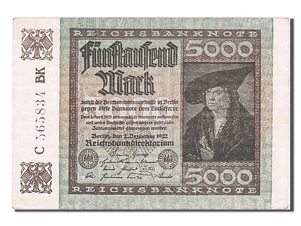 Banknote, Germany, 5000 Mark, 1922, 1922-12-02, AU(55-58)