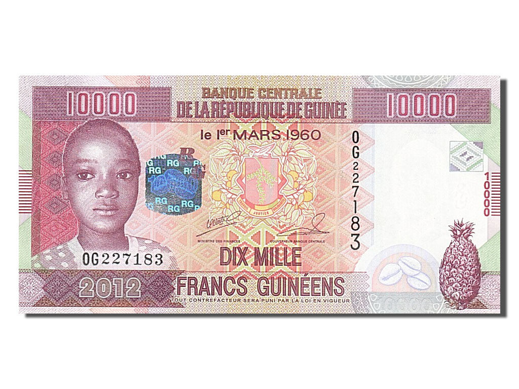 Banconote, Guinea, 10,000 Francs, 2012, FDS