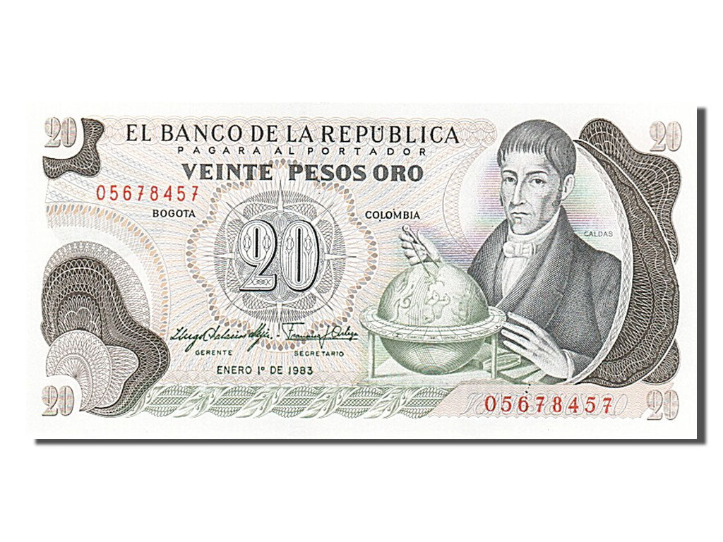 Biljet, Colombia, 20 Pesos Oro, 1983, 1983-01-01, NIEUW
