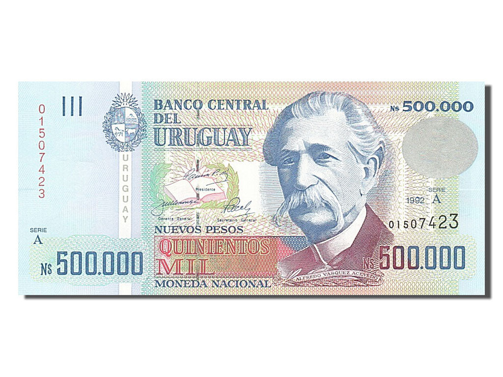 Billete, 500,000 Nuevos Pesos, 1992, Uruguay, UNC
