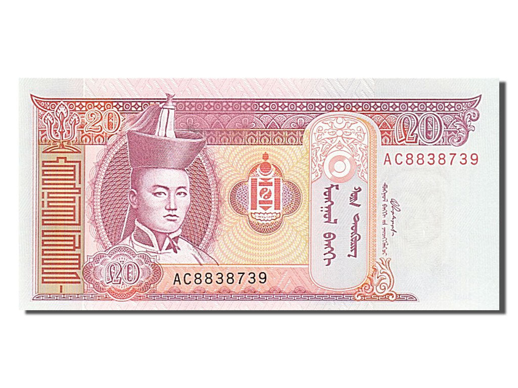Geldschein, Mongolei, 20 Tugrik, 2002, UNZ