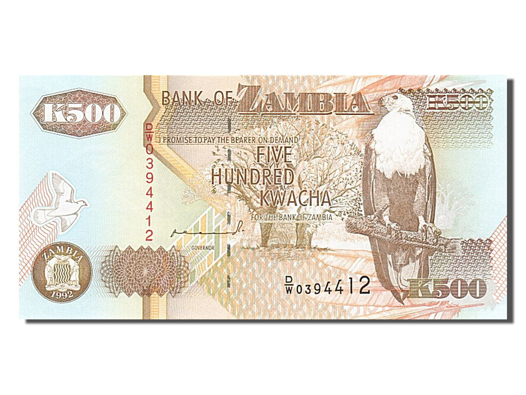 Banknote, Zambia, 500 Kwacha, 1992, UNC(65-70)