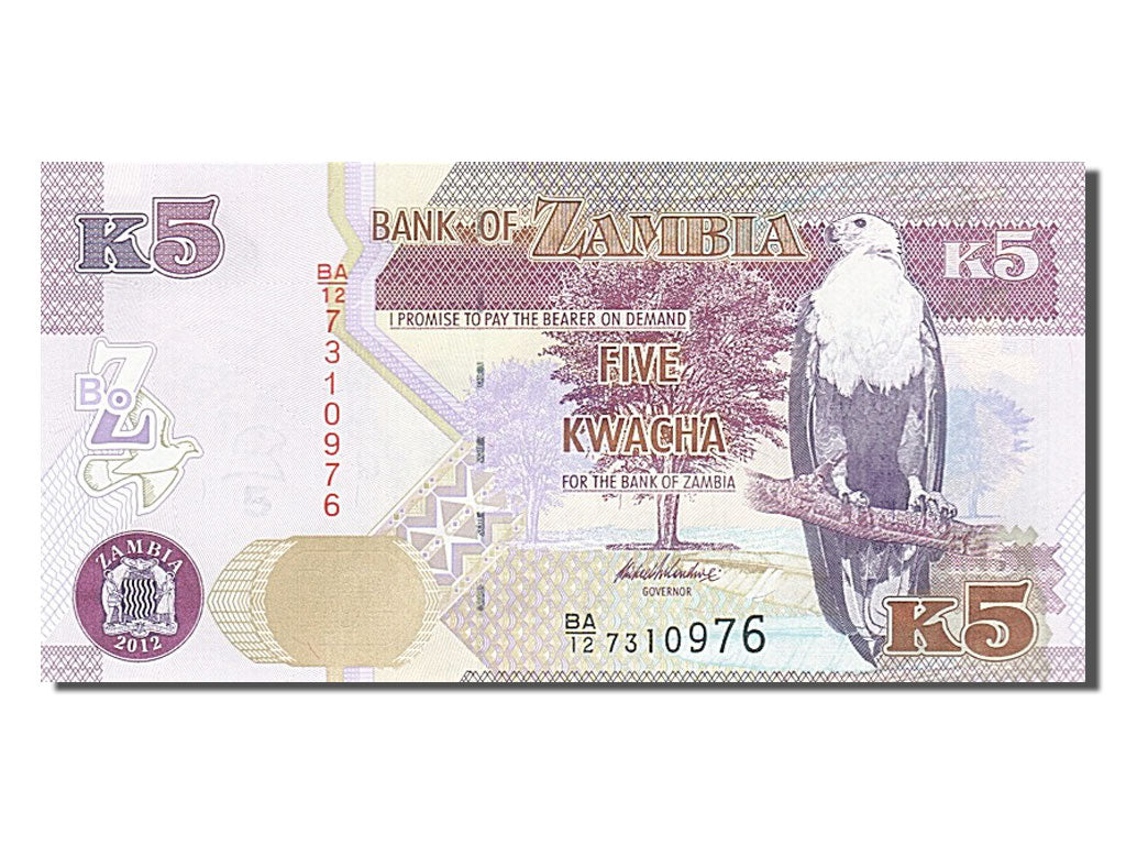 Banknote, Zambia, 5 Kwacha, 2012, UNC(65-70)