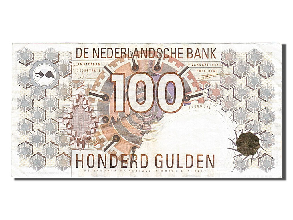 Banknote, Netherlands, 100 Gulden, 1992, 1992-01-09, AU(55-58)