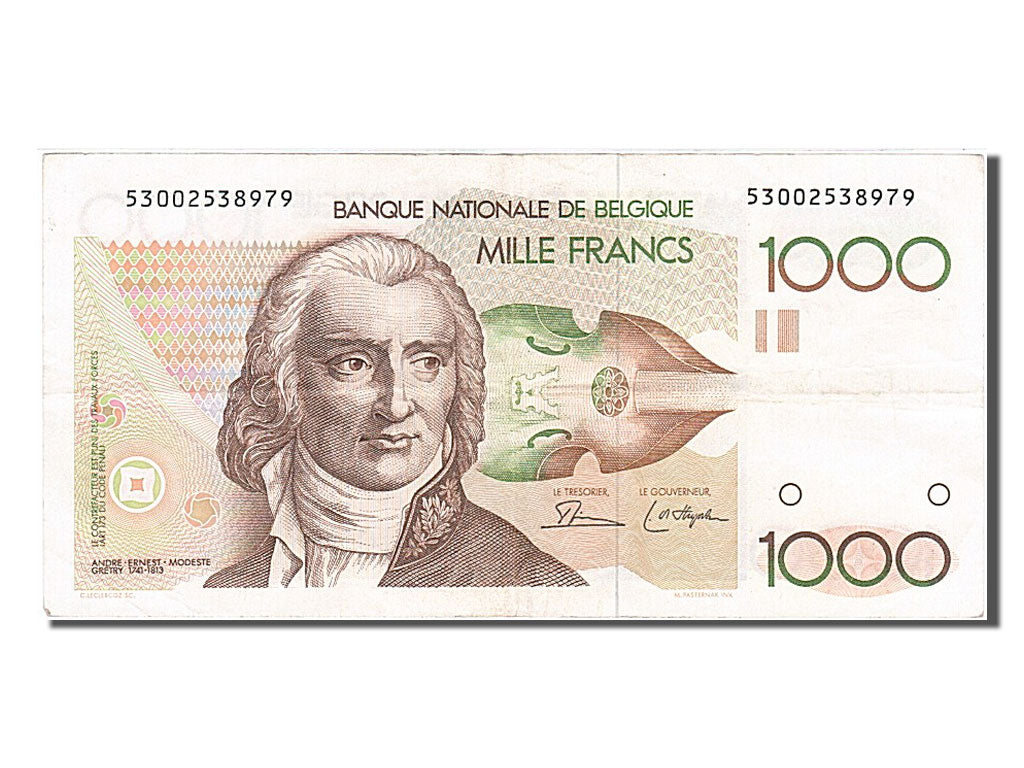 Billete, 1000 Francs, 1980, Bélgica, MBC+