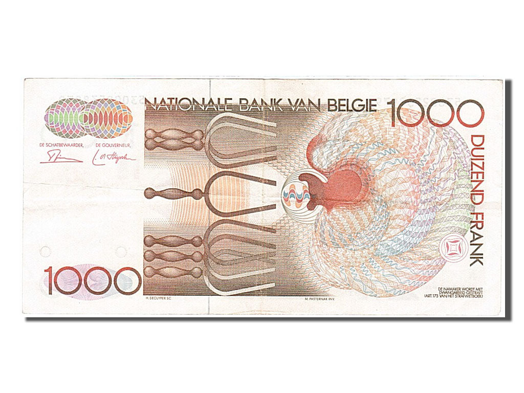 Billete, 1000 Francs, 1980, Bélgica, MBC+
