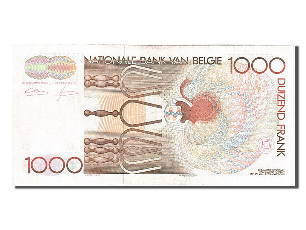 Banconote, Belgio, 1000 Francs, 1980, SPL-
