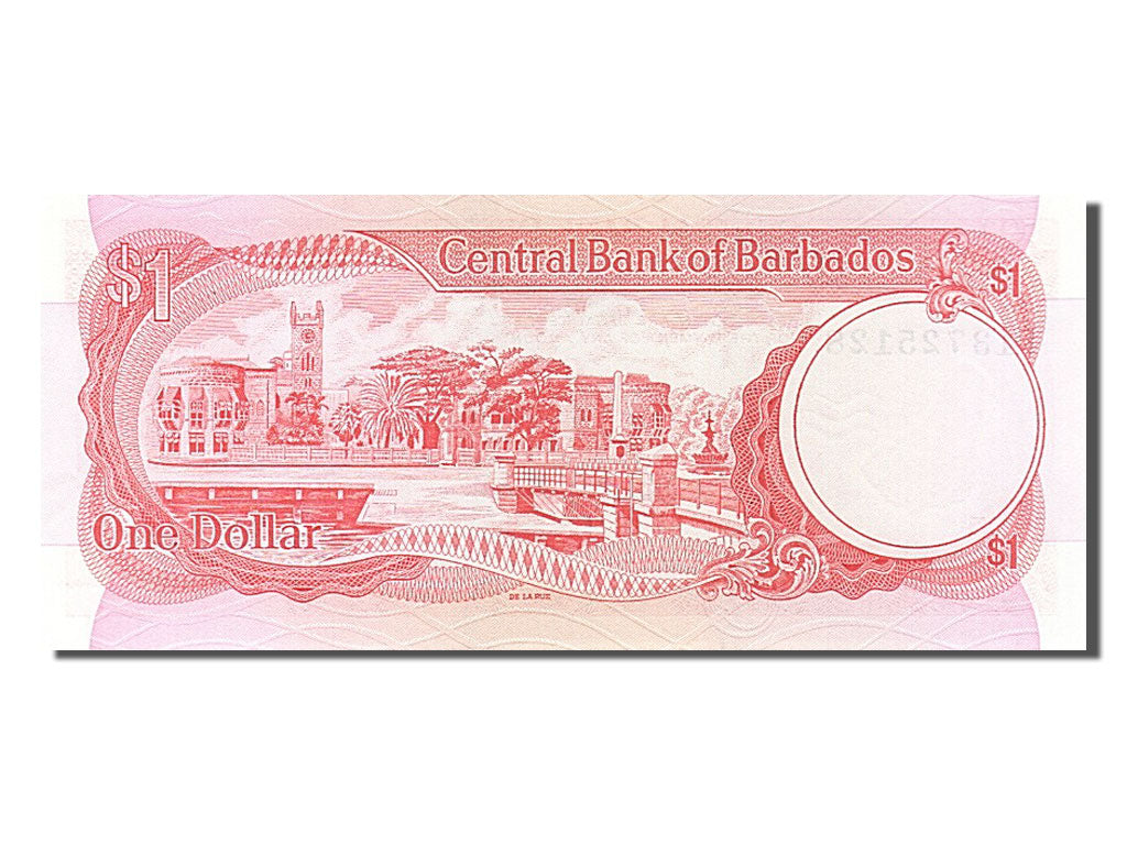 Biljet, Barbados, 1 Dollar, 1973, NIEUW