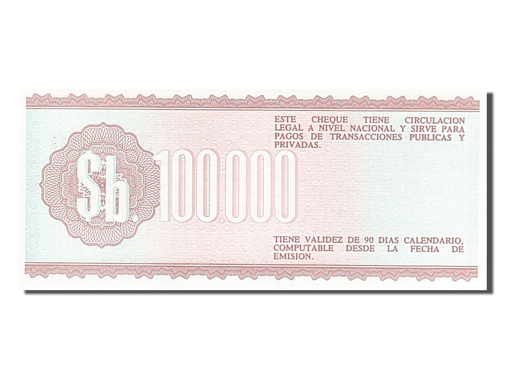 Banknote, Bolivia, 100,000 Pesos Bolivianos, 1984, 1984-12-21, UNC(65-70)