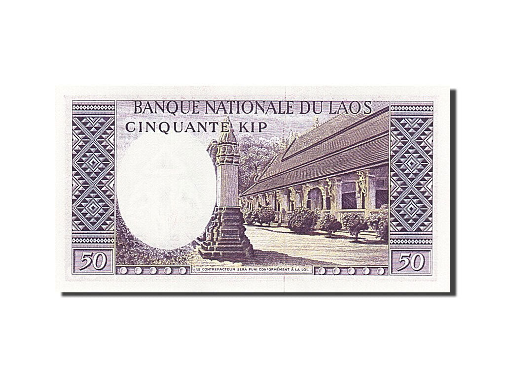 Billet, Lao, 50 Kip, 1963, NEUF