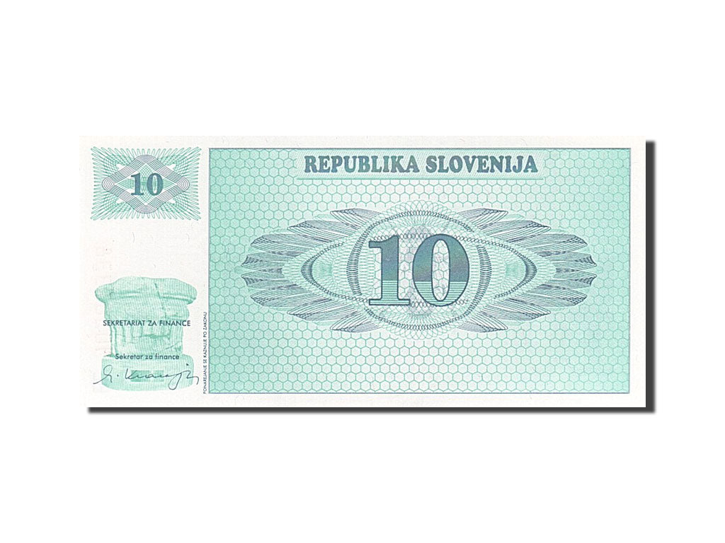 Banconote, Slovenia, 10 (Tolarjev), 1990, FDS