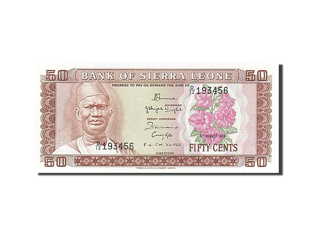 Billete, 50 Cents, 1984, Sierra Leona, 1984-08-04, UNC