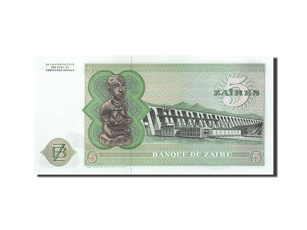 Banknote, Zaire, 5 Zaïres, 1977, 1977-11-24, UNC(65-70)