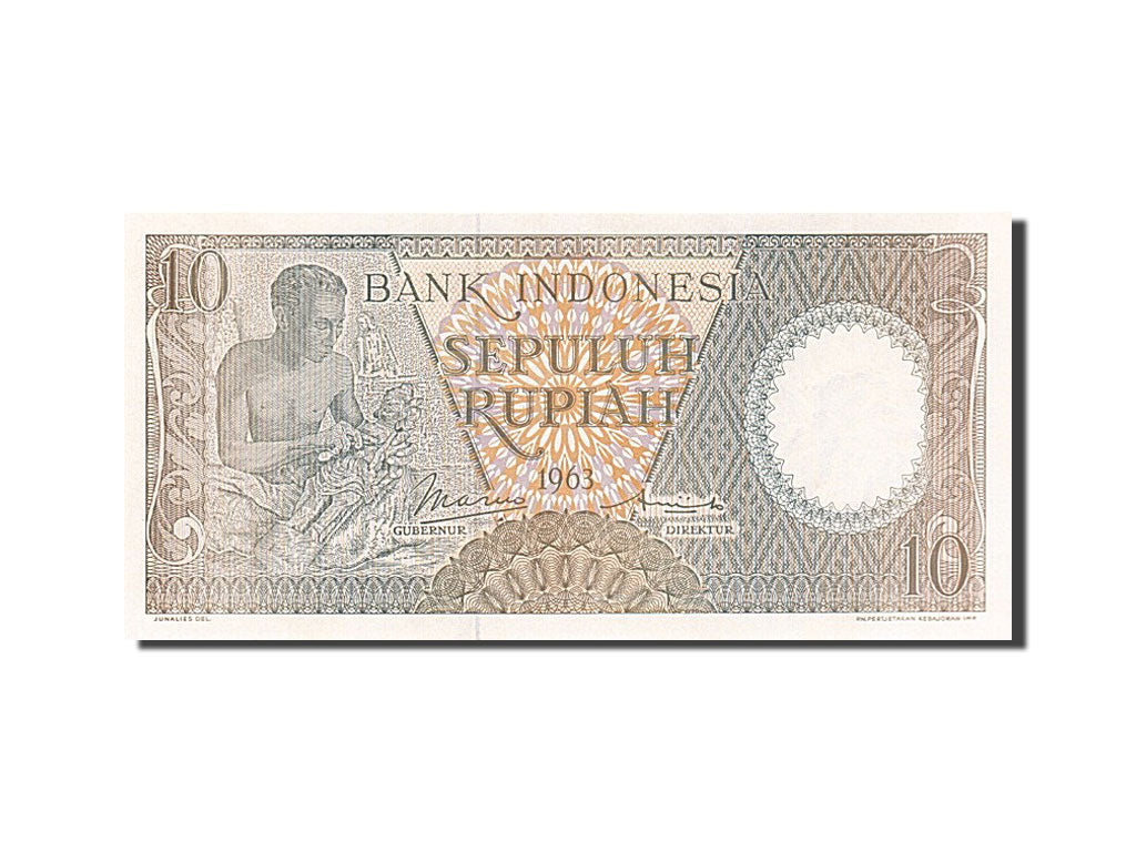 Biljet, Indonesië, 10 Rupiah, 1963, NIEUW