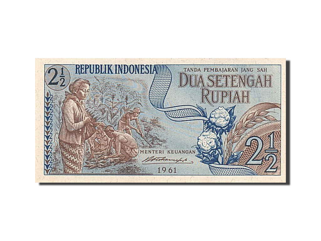 Banknote, Indonesia, 2 1/2 Rupiah, 1961, UNC(65-70)
