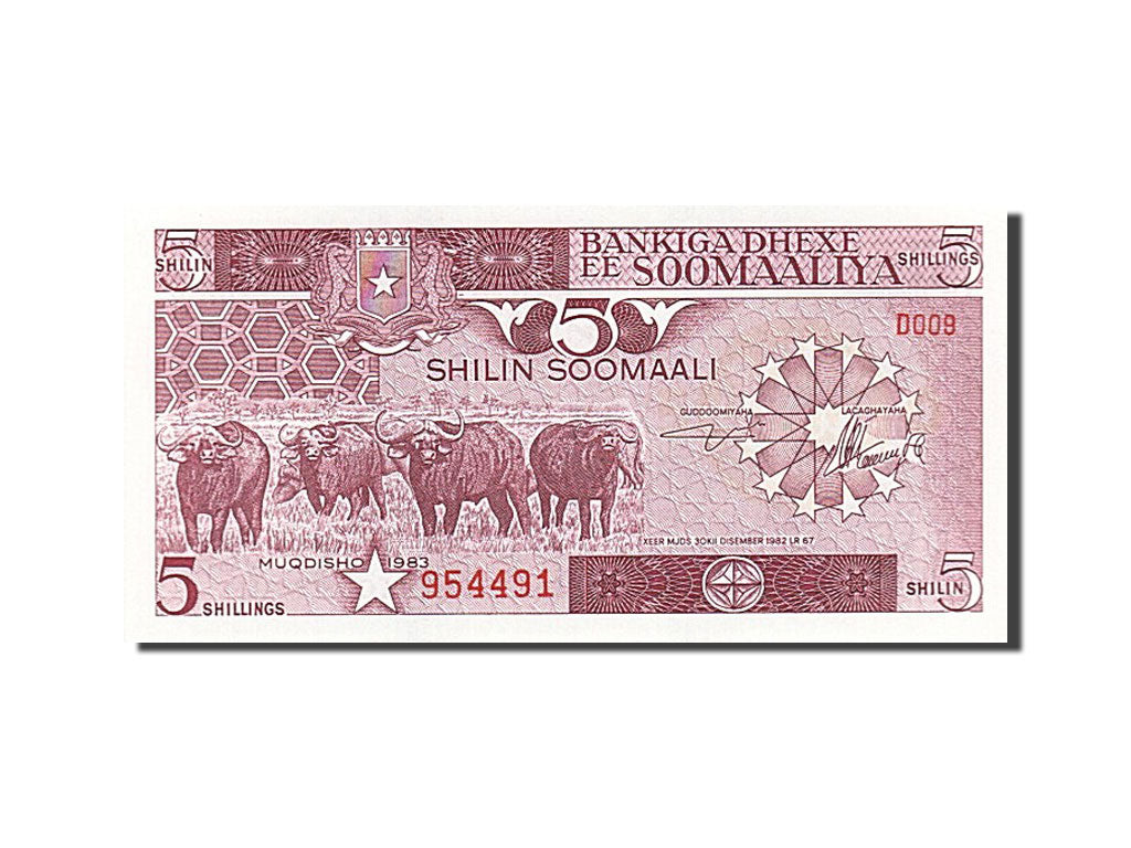 Banconote, Somalia, 5 Shilin = 5 Shillings, 1983, 1982-12-30, FDS