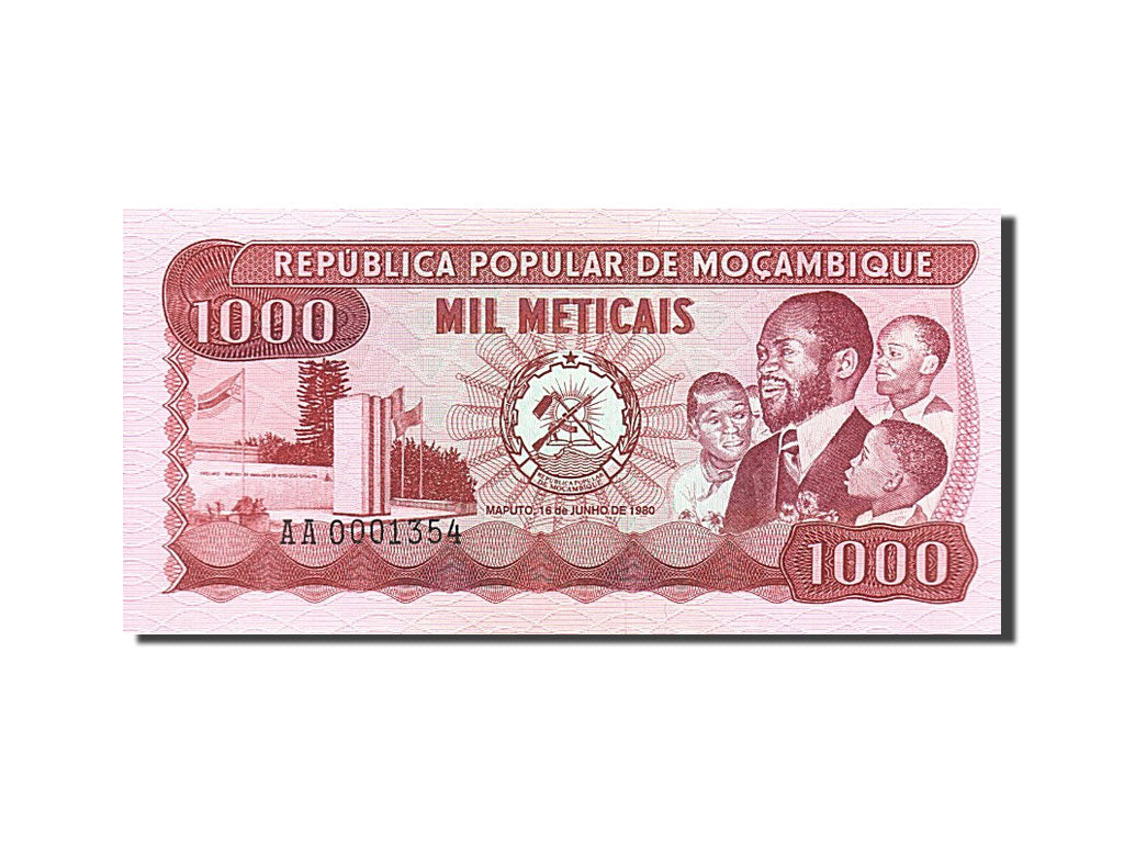 Biljet, Mozambique, 1000 Meticais, 1980, 1980-06-16, NIEUW