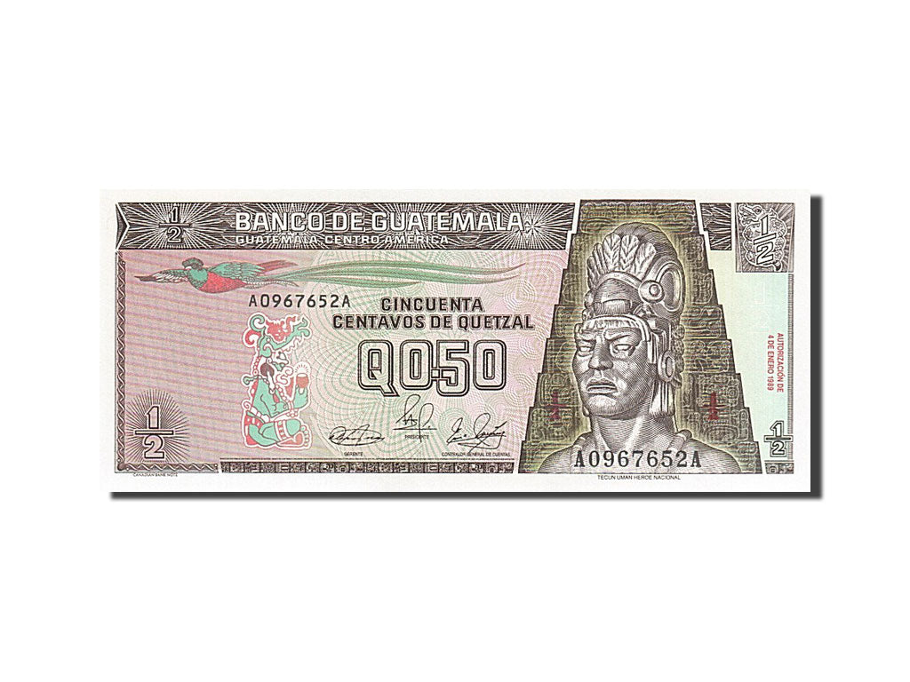 Geldschein, Guatemala, 1/2 Quetzal, 1989, 1989-01-04, UNZ