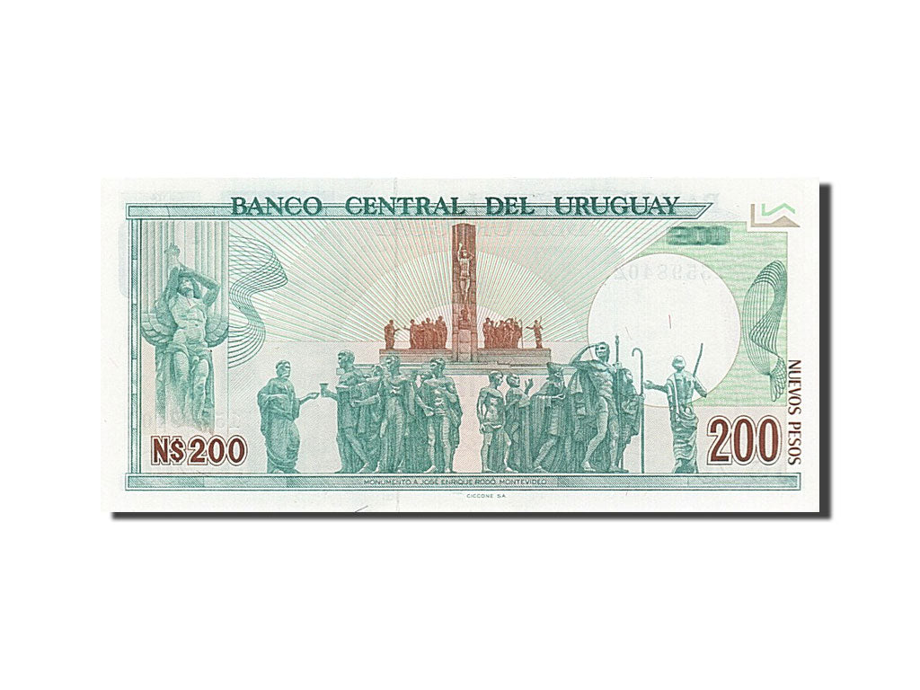 Geldschein, Uruguay, 200 Nuevos Pesos, 1986, UNZ