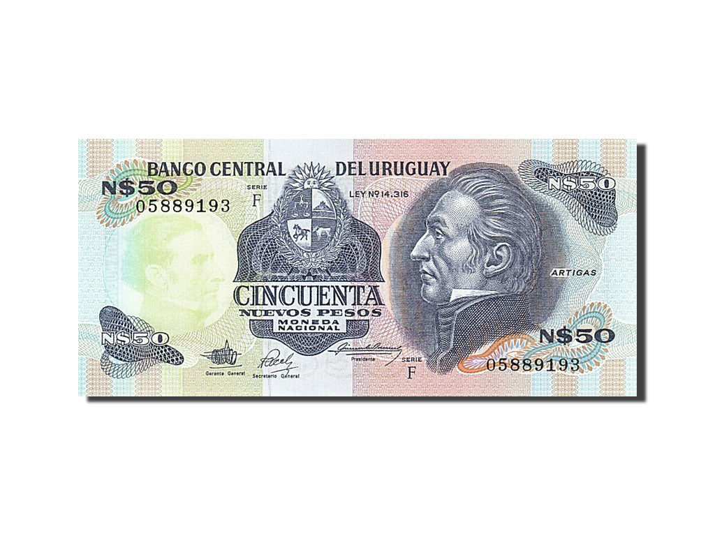 Banknote, Uruguay, 50 Nuevos Pesos, 1988, UNC(65-70)