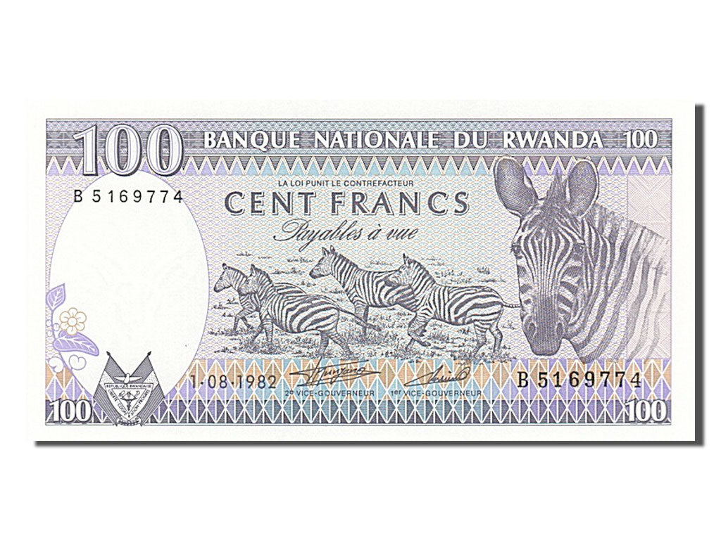 Banknote, Rwanda, 100 Francs, 1982, 1982-08-01, UNC(65-70)