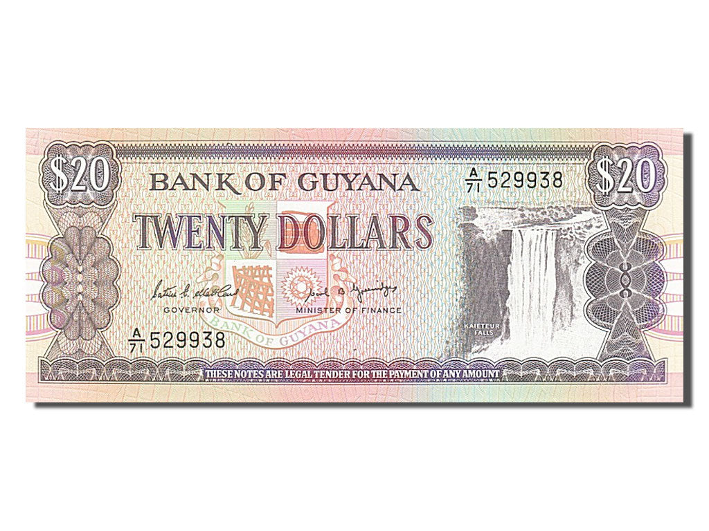 Biljet, Guyana, 20 Dollars, 1989, NIEUW
