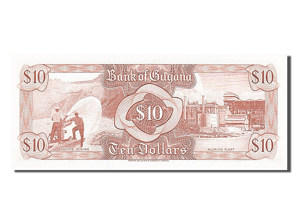 Biljet, Guyana, 10 Dollars, 1989, NIEUW
