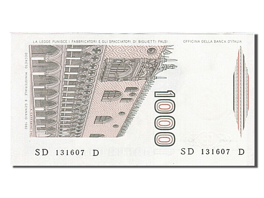 Banknote, Italy, 1000 Lire, 1982, 1982-01-06, UNC(60-62)
