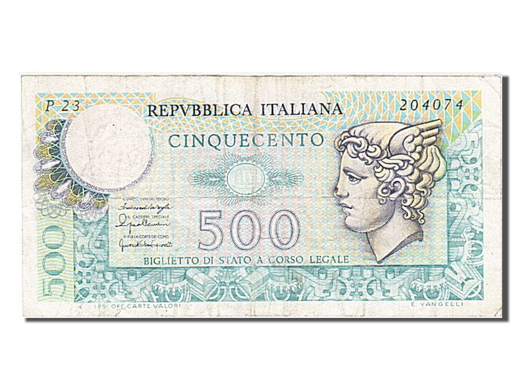 Geldschein, Italien, 500 Lire, 1976, 1976-12-20, SS