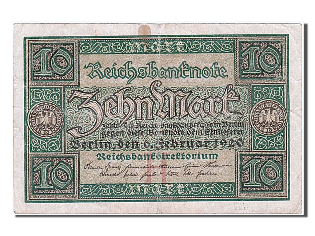 Banknot, Niemcy, 10 Mark, 1920, EF(40-45)