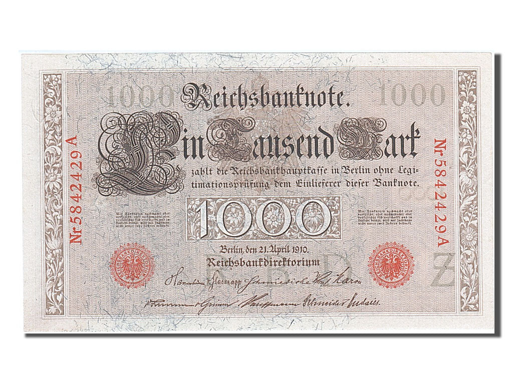 Banconote, Germania, 1000 Mark, 1910, 1910-04-21, FDS