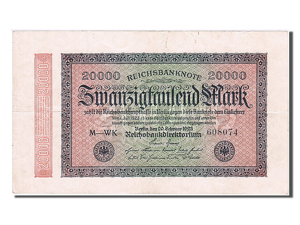Banknote, Germany, 20,000 Mark, 1923, 1923-02-20, AU(50-53)